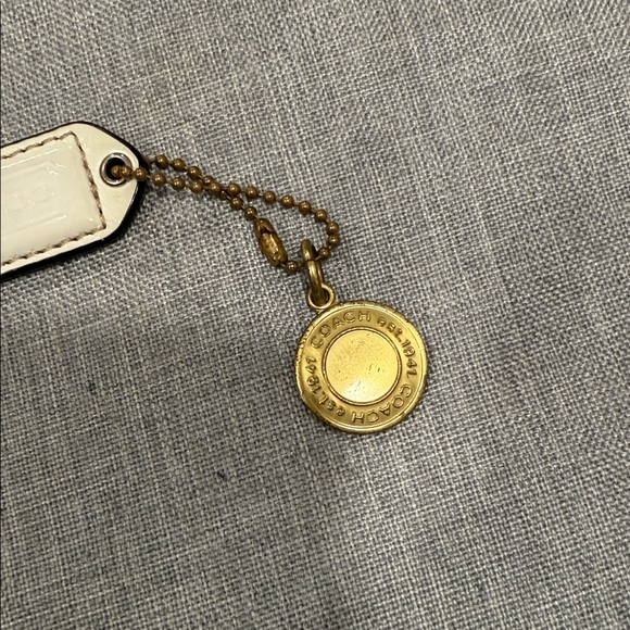 Coach Gold and White Hang Tag Keychain - Picture 3 of 3
